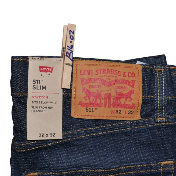 Levi's 511 Slim Fit Jeans Men's Size 32x36 Stretch Denim Dark Wash NWT - Picture 6 of 10